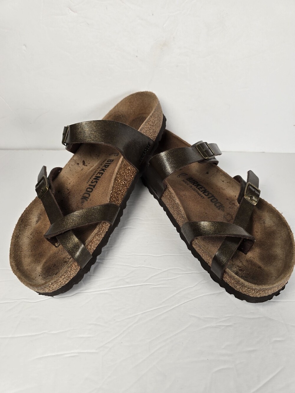Birkenstock Women's Mayari Metallic Bronze Leather Sandals Size 39-8.5